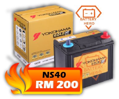 YOKOHAMA CAR BATTERY NS40  Treatsbay